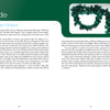 A catalog page features Carry Me Crystals—Chakra Clearing & Oracle Card Deck by Schiffer Publishing, Ltd., highlighting its chakra clearing benefits and spiritual value, with the header "Jade" and a close-up of the product.