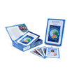 An open blue box of the Gaian Tarot by Schiffer Publishing, Ltd. reveals illustrated healing tarot cards and a booklet. Several cards are fanned out, including one featuring a woman dressed in white.