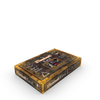 A brown, vintage-style tarot card box labeled "The Illuminati Tarot" by Schiffer Publishing, Ltd., features mystical Western-inspired symbols and tarot card illustrations on the lid, set against a plain white background.