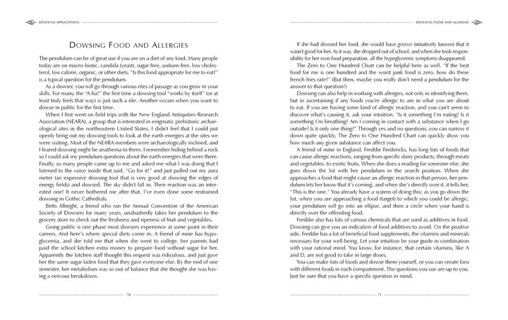 A page from "The Pendulum Kit" by Schiffer Publishing, Ltd. explores pendulum dowsing and its role in enhancing intuition development.