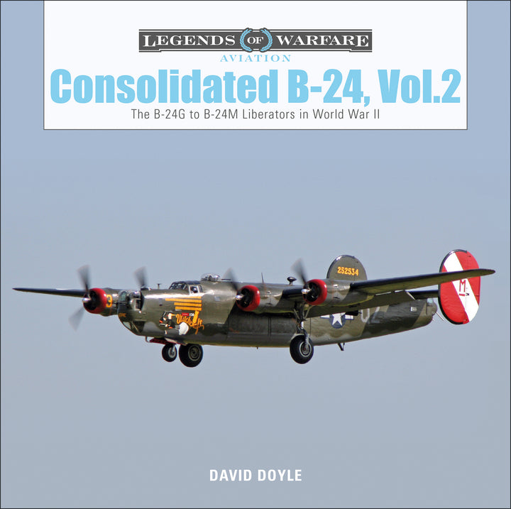 Book cover of 'Consolidated B-24, Vol. 2' by David Doyle featuring an airplane on a blue background.