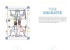 An illustrated tarot card shows mirrored armored knights, one upright, one inverted. On pages 242–243, The Transparent Tarot (2nd Edition, Deck and Guidebook Box Set) by Schiffer Publishing explores their symbolism in tarot readings.