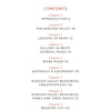 The Sketchbook Traveler Hudson Valley by Schiffer Publishing, Ltd. features a table of contents in red and black text, listing the introduction, lessons, gallery, visual journals, work pages, materials, local resources, reading list, and acknowledgments.