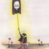 A child in a black cloak holds a pale face balloon and small stuffed animal amid flowers. Number 13 is above, "CHILD" below—an evocative Shadowland Lenormand card from Schiffer Publishing, Ltd., ideal for shadow work in cartomancy.