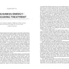 A book spread shows Chapter 10, "Business Energy-Clearing Treatment," featuring an Albert Schweitzer quote and detailed text on business energy clearing, referencing Clarity Tarot by Schiffer Publishing, Ltd.