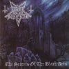 Album cover art featured in The Art of Metal by Schiffer Publishing, Ltd.: hooded figures approach gothic ruins at night amid twisted trees, with classic stylized heavy metal fonts displaying the band logo and album title.