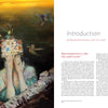A surreal painting depicts a person in water covering their face with their hands, wearing a floral crown and surrounded by colorful hummingbirds. Nearby lies the Schiffer Publishing, Ltd. book "More Disruption.