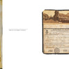 On the left, sepia portraits—Māori with moko and tattoo artist Gus Wagner—form a collage. On the right, an old scrapbook displays documents and black-and-white photos. Product: Gus Wagner by Schiffer Publishing, Ltd.