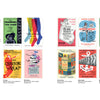 The "Broadway Poster Art" spread by Schiffer Publishing, Ltd. features ten colorful 1955 Broadway posters across two pages, with graphics and text plus a brief description—ideal for theatre memorabilia enthusiasts.