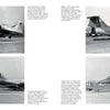 A photographic survey of four black-and-white images features the F-104 Starfighter by Schiffer Publishing, Ltd., showing the jet on airfields from side and front angles, with visible markings, tail numbers, and another military aircraft in view.