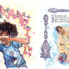 A child excitedly holds up a halved apple revealing a star, evoking nature magic—echoing the theme of Boys Are Witches Too! by Schiffer Publishing, Ltd.—as people gather around a meal beneath an ornate ceiling and starry cloth.