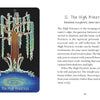 The High Priestess card from The Animystic Tarot by Schiffer Publishing, Ltd. depicts a mystical, robed figure between two ornate trees with celestial symbols, representing intuition, self-reflection, and inner mysteries.