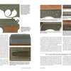 A two-page spread from "ERMA: Erfurter Maschinenfabrik, 1924–2003, Vol. 1" by Schiffer Publishing, Ltd. features close-up photos of German firearm parts, showing serial numbers, proof marks, and triggers, with detailed captions and text.