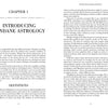 An open copy of The Astrology of Nations by Schiffer Publishing, Ltd. shows Chapter 1, Introducing Mundane Astrology, with two pages detailing how astrology charts inform political predictions and a "Definitions" section starting on page 8.