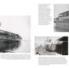 A black-and-white photo spread in "Kaga and Akagi" by Schiffer Publishing, Ltd. showcases Imperial Japanese Navy aircraft carriers at sea with side/deck views, structural details, and crew activities during World War II.
