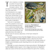 A page from Boadicea's Tarot of Earthly Delights by Schiffer Publishing, Ltd. examines fine art tarot symbolism linked to Bosch’s The Garden of Earthly Delights, highlighting nude figures in a fantastical landscape.