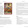 Boadicea's Tarot of Earthly Delights by Schiffer Publishing, Ltd. features a Wheel of Fortune card with animals and symbols, plus text detailing meanings and Rider-Waite-Smith insights in a two-page book layout.