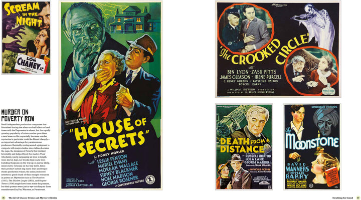 The Art of Classic Crime and Mystery Movies by Schiffer Publishing, Ltd. features posters with text, celebrating iconic crime and mystery films—ideal for movie poster collectors and film history enthusiasts.