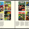 A two-page spread in Comic Book Apocalypse! (Schiffer Publishing, Ltd.) showcases colorful vintage pre-Code comics like Boy Detective, The Perfect Crime, and Crime SuspenStories, with text about crime comics and comic book censorship.