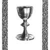 A silver chalice is centered on white, framed by a vine-like border. Above: “A new start for the heart.” Below: “ACE of CUPS.” From Lieselle's Eternal Tarot by Schiffer Publishing, Ltd.