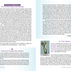 In Read Like a Queen by Schiffer Publishing, Ltd., a tarot spread explores Strength and the Hermit. The left page offers a Strength meditation, personal story, and advice; the right features an illustrated Hermit card for deeper practice.