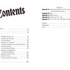An open book, The Africa Ship by Schiffer Publishing, Ltd., shows the table of contents with a bold "Contents" heading and chapters like airship resupply missions on the left page; the right lists appendices, bibliography, and index with page numbers.