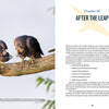 Two young peregrine falcons perch on a branch—one feeding, the other watching—in an image introducing Chapter 20, “After the Leap,” which explores fledgling raptors in "The Peregrine Falcon" by Schiffer Publishing, Ltd.
