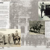 On Patrol by Schiffer Publishing, Ltd. is a collage of vintage photos (1905–1937) of early state police—troopers with cars, horses, a motorcycle, and groups in uniform—overlaid with historical text on law enforcement development.