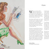 A watercolor of Dorothy Kahn in vintage attire sketches fashion designs on a stool, with a bird below. To her right, the preface introduces "Dorothy's Girls" by Schiffer Publishing, Ltd., a book on her early pin-up illustrations.