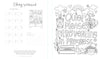 The Very Cozy Coloring Book by Schiffer Publishing, Ltd. features a tea shelf with swatch section and a “Quiet please! Introverting in progress” page with mugs, books, rainbow, plants, and stars—perfect for relaxing coloring book fans.