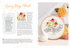 The Sunny Stitches Embroidery Kit Sunny Days Ahead by Schiffer Publishing, Ltd. features a hoop with colorful flowers and “Sunny Days Ahead,” yellow and orange felted blooms, an embroidery kit list, instructions, and backstitch tips.