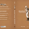 Flat book cover for Baseball Threads showing the front, back, and spine on a tan background, featuring historical photographs of early baseball uniforms and reviews from various authors.