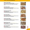 A menu page showcases seven Tarte Flambée varieties with appetizing descriptions and vivid photos, inspired by "Grilling Like a Champion" from Schiffer Publishing, Ltd., and crafted by professional grill masters.