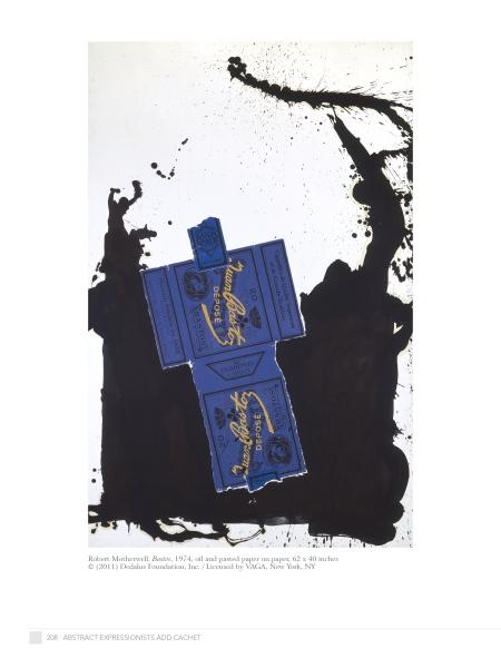 A blue and gold box sits on a black ink blot against white, evoking Provincetown’s abstract art—a scene inspired by Perspectives on the Provincetown Art Colony from Schiffer Publishing, Ltd.