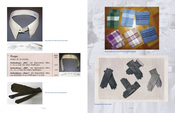 A two-page spread from "Ruhetag: The Day to Day Life of the German Soldier in WWII" (Schiffer Publishing, Ltd.) shows vintage men's accessories—ideal for collectors interested in German soldier daily life.