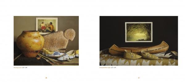 A close-up of a table showcases the creativity captured in "Western Art of the Twenty-First Century" by Schiffer Publishing, Ltd., reflecting contemporary Western art inspired by Native American artists.