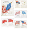 America's Patriotic Holidays by Schiffer Publishing, Ltd. showcases illustrated patriotic icons and historic American flags with descriptions, highlighting key moments in American history from colonial times to the Revolution.