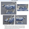 A cow creamer collage inspired by extraordinary British transferware (1780-1840), reflecting classic antique dinnerware, from Schiffer Publishing, Ltd.