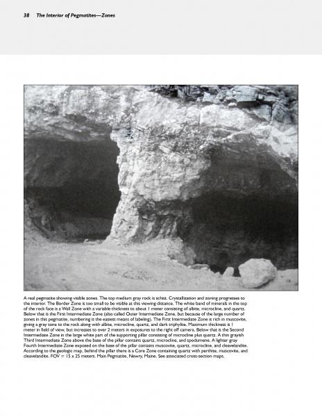 Discover "A Collector's Guide to Granite Pegmatites" by Schiffer Publishing, Ltd.—an essential resource for gem and mineral collectors, featuring striking images of mineral excavation sites with rocky cliffs and sparse vegetation.