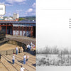 In Schiffer Publishing, Ltd.'s *Smoke Over Steamtown*, a steam locomotive on a turntable is admired by museum visitors; opposite is a table of contents and a black-and-white photo of a heritage train chugging through snow.