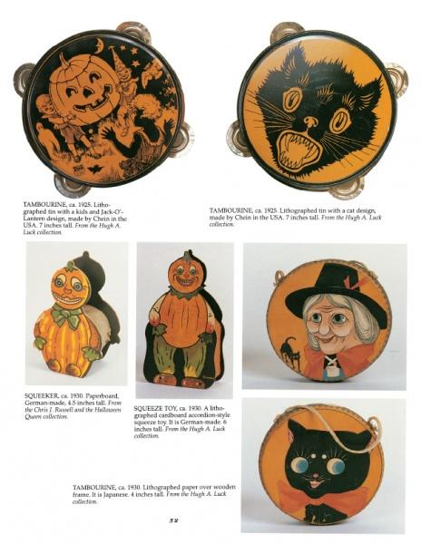 The "Halloween in America" book by Schiffer Publishing, Ltd. showcases vintage Halloween collectibles and decorations displayed on a white background, featuring jack-o’-lanterns, a black cat, a pumpkin-headed figure, and a witch.