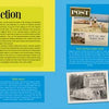 A colorful spread from "Don't Call Them Trailer Trash" by Schiffer Publishing, Ltd. shows an intro to mobile home living on yellow and pink backgrounds (left) and vintage trailer ads/images on blue backgrounds (right).
