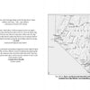 A spread from Schiffer Publishing, Ltd.'s "UFOs Over Nevada" pairs UFO witness quotes with a labeled Great Basin map showing sightings, highways, towns, and features; map source credits are at the bottom.