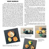 A page from Marble Mania by Schiffer Publishing, Ltd. features images of colorful marbles—spaghetti, Czech corkscrews, wire pulls—plus details on values and tips for marble identification.