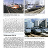 A page from "Fast Trains Worldwide" by Schiffer Publishing, Ltd. features photos of TGV models plus text on technical upgrades, innovations, and seating improvements in French high-speed trains.