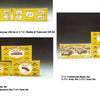 Four vintage yellow Lesney's Matchbox Toys gift set boxes from Schiffer Publishing, Ltd. are displayed on a white background, each showing illustrated model vehicles and set names—a nostalgic find for collectors and enthusiasts.