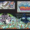 KOLORSTORM by Schiffer Publishing, Ltd. showcases a collage of graffiti art—abstract shapes and a hand, a 3D blue and pink piece, plus two stylized faces with vibrant NYC-inspired lettering—all bursting with color.