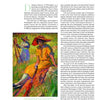 A vibrant painting of three women in hats appears in the lower left corner of a page from "100 Plein Air Painters of the Mid-Atlantic" by Schiffer Publishing, Ltd., accompanying an article on Howard Pyle’s impact on art in Delaware.
