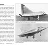 A black and white page from Schiffer Publishing, Ltd.'s "Marcel Dassault Mirage III" features photos of the Mirage III-001 in flight and the Mirage III-05 prototype on the ground, with technical details explained alongside.