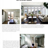 A magazine page for "Today's Historic Interiors" by Schiffer Publishing, Ltd. displays four photos of bright, modern homes with large windows and sleek bathrooms, alongside text on renovating and updating historic houses with contemporary design.
